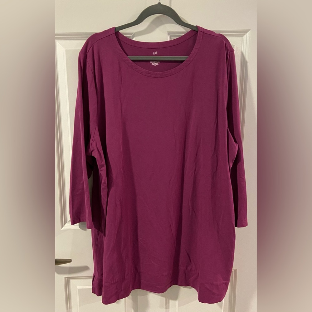 Plus size J.Jill Supima fuchsia crew-neck tunic